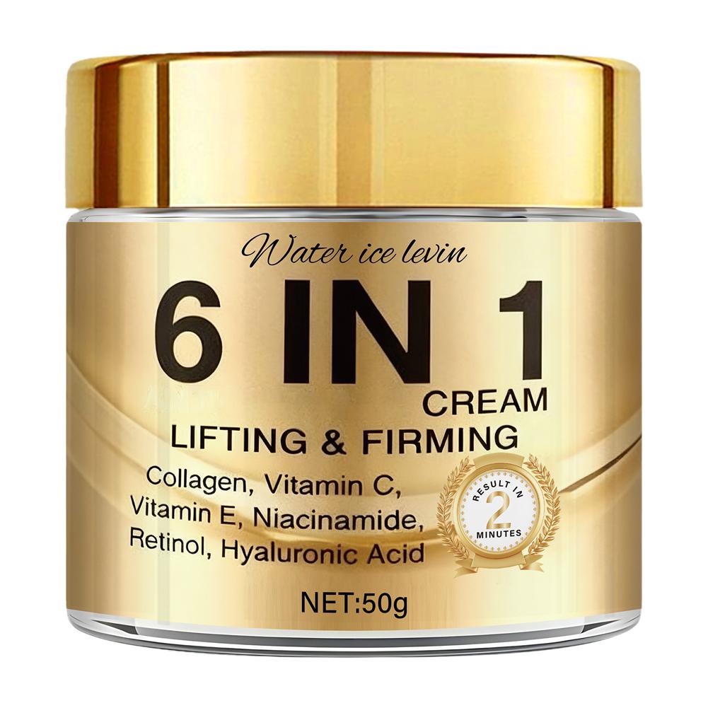 Retinol Vitamin A Cream - 6 IN 1 コラーゲンフェイスクリーム リフティング・ファーミング・モイスチャライザー ビタミンC、E、レチノール、ヒアルロン酸配合