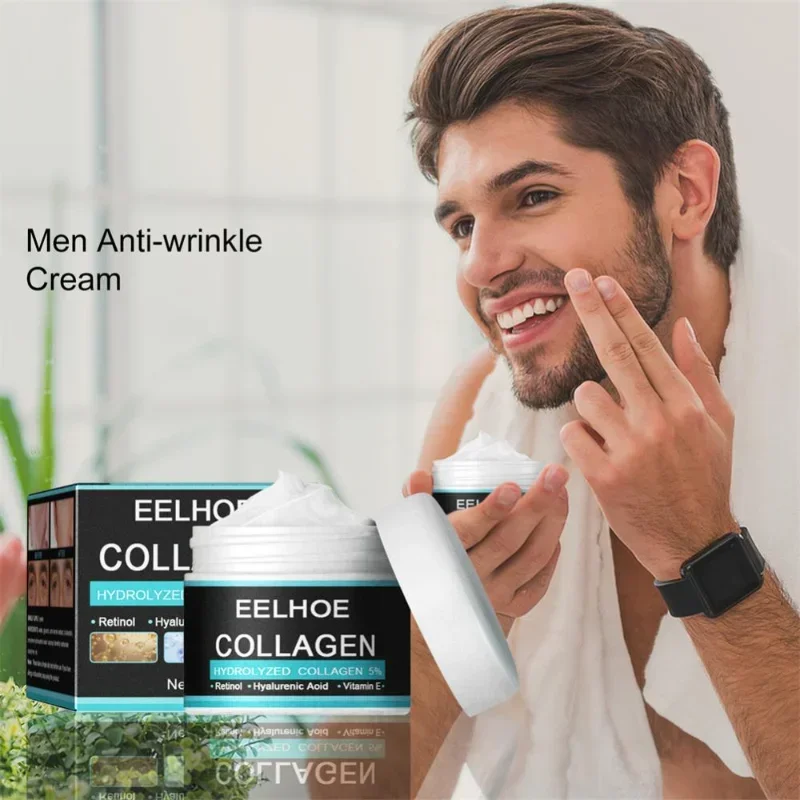 Retinol Vitamin A Cream - 男性用コラーゲンクリーム 肌の質を改善するフェイスクリーム 引き締め保湿ヒアルロン酸クリーム フェイシャルスキンケア
