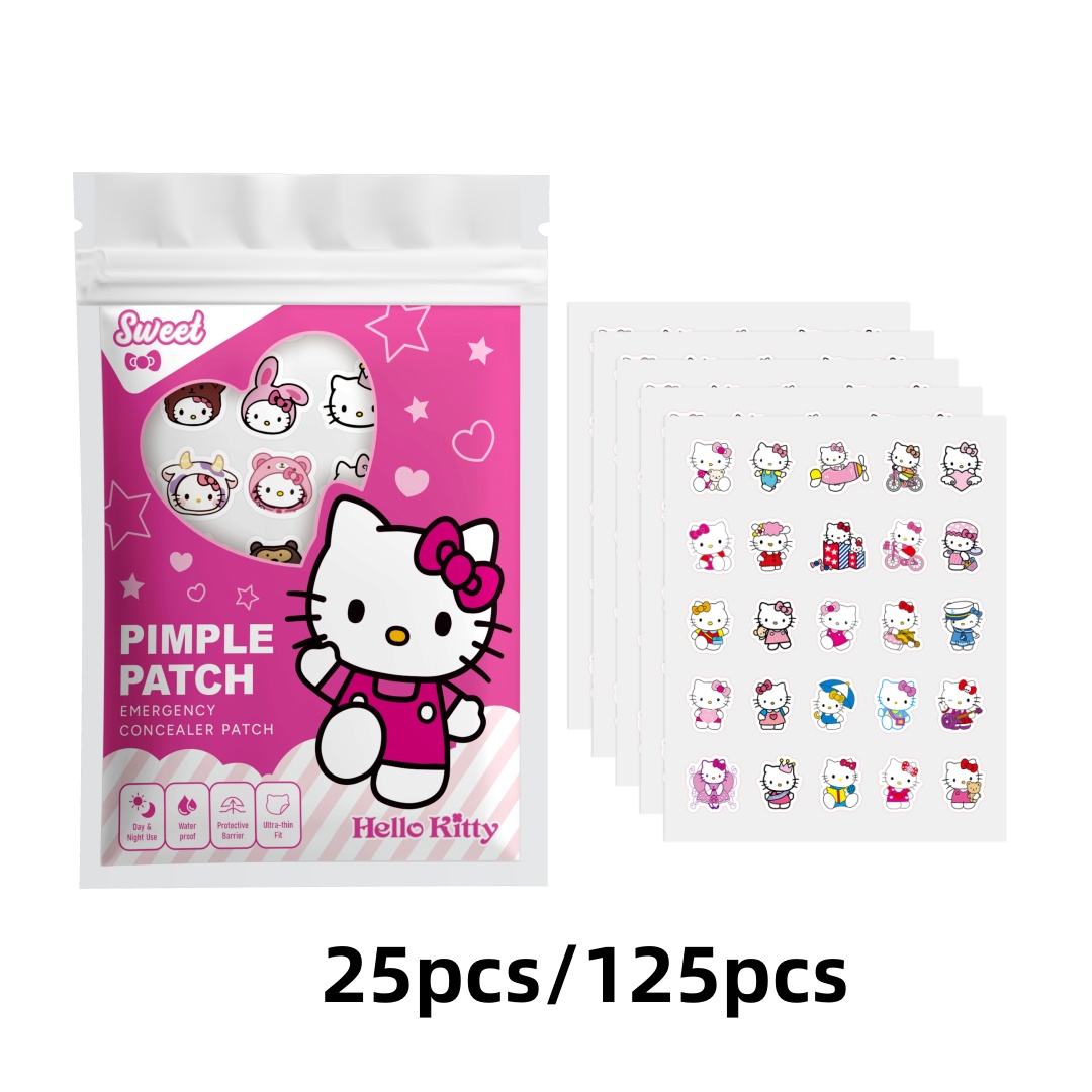 Skincare Acne - 25/125枚入り ハローキティ ニキビパッチ、敏感肌用ハイドロゲルニキビパッチ