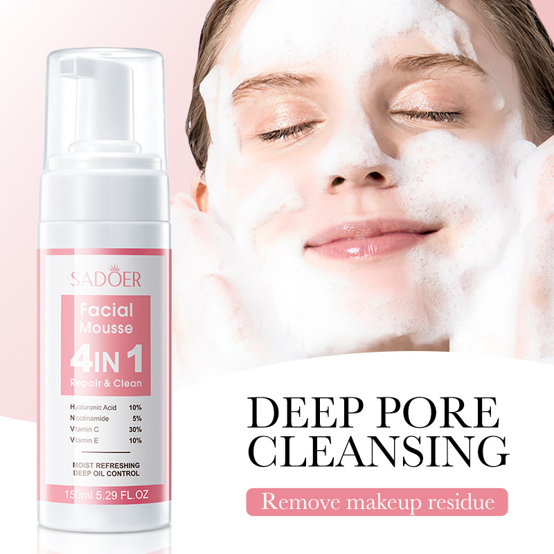 Salicylic Acid Cleanser - SADOER 4 in 1 フェイシャルムース洗顔フォーム洗顔料保湿美白保湿フェイスクレンジングスキンケア製品