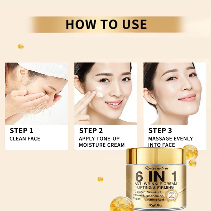 6 in 1 アンチエイジングクリーム。 リフトアップ効果、 - Retinol Vitamin A Cream のレビューと価格