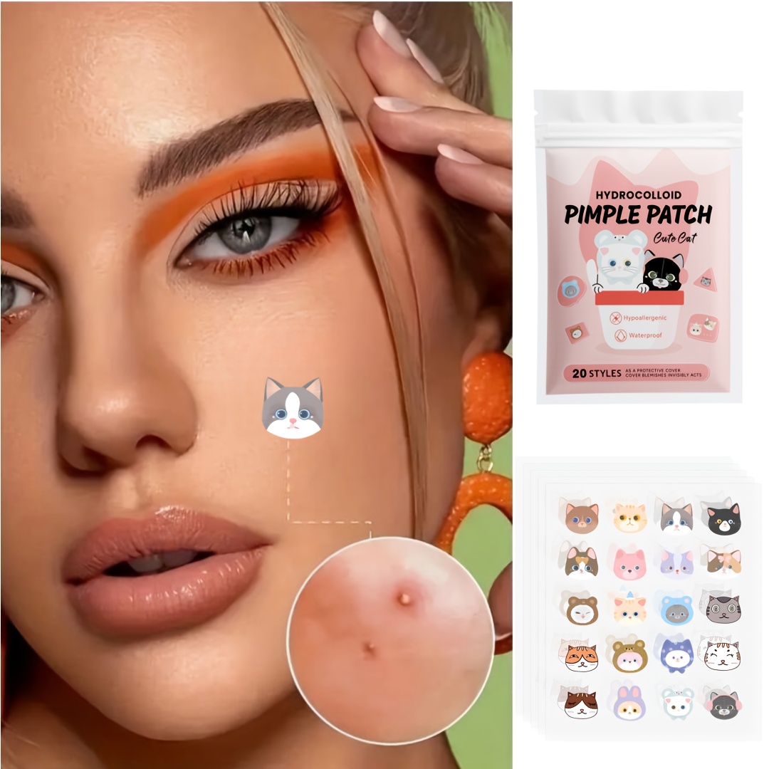 100枚入りのかわいい猫のニキビパッチ、防水性と耐汗性があり - Skincare Acne のレビューと価格