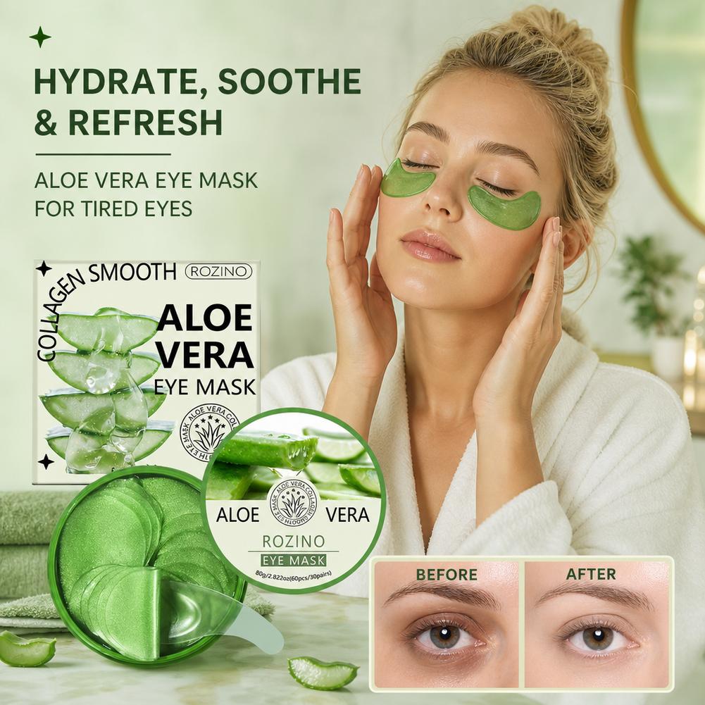 60枚入り アロエベラ コラーゲン アイマスク 保湿 引き締 - Collagen Sheet Mask のレビューと価格
