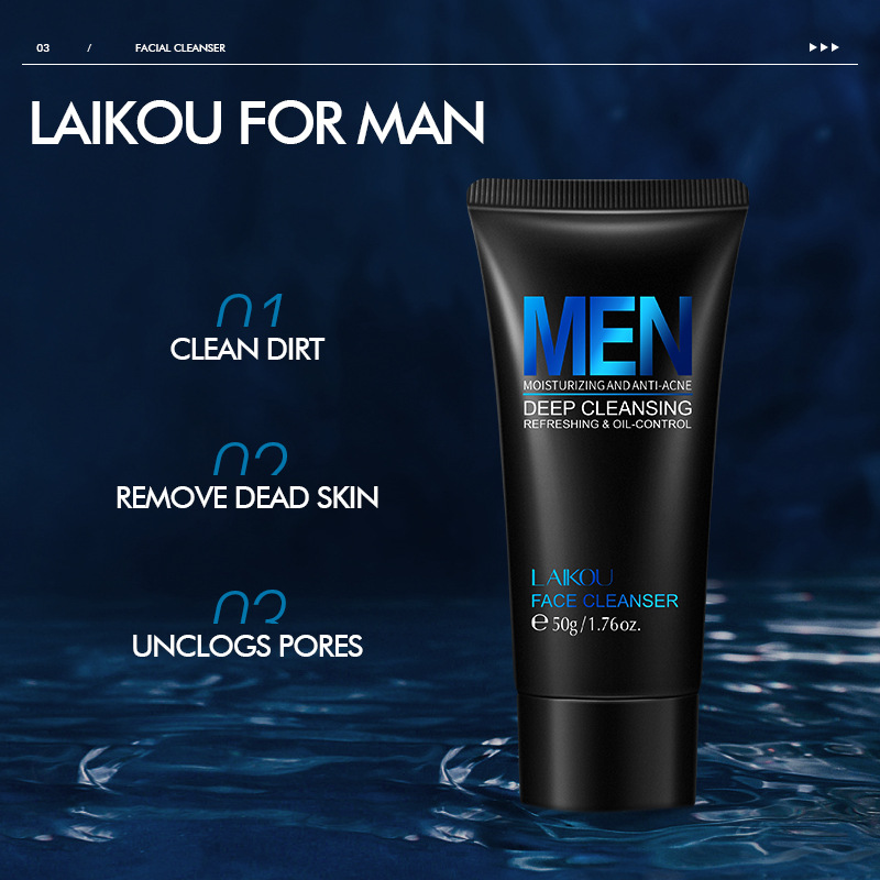 Laikou-男性用フェイシャルクリーナー,保湿,フェイスケ - Salicylic Acid Cleanser のレビューと価格
