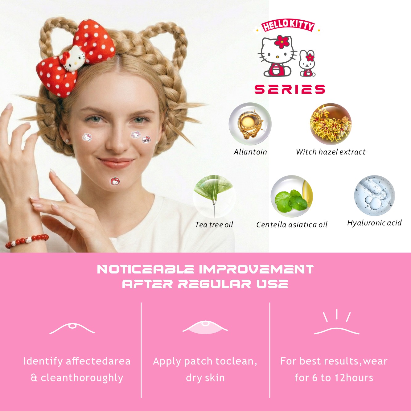 25/125枚入り ハローキティ ニキビパッチ、敏感肌用ハイ - Skincare Acne のレビューと価格